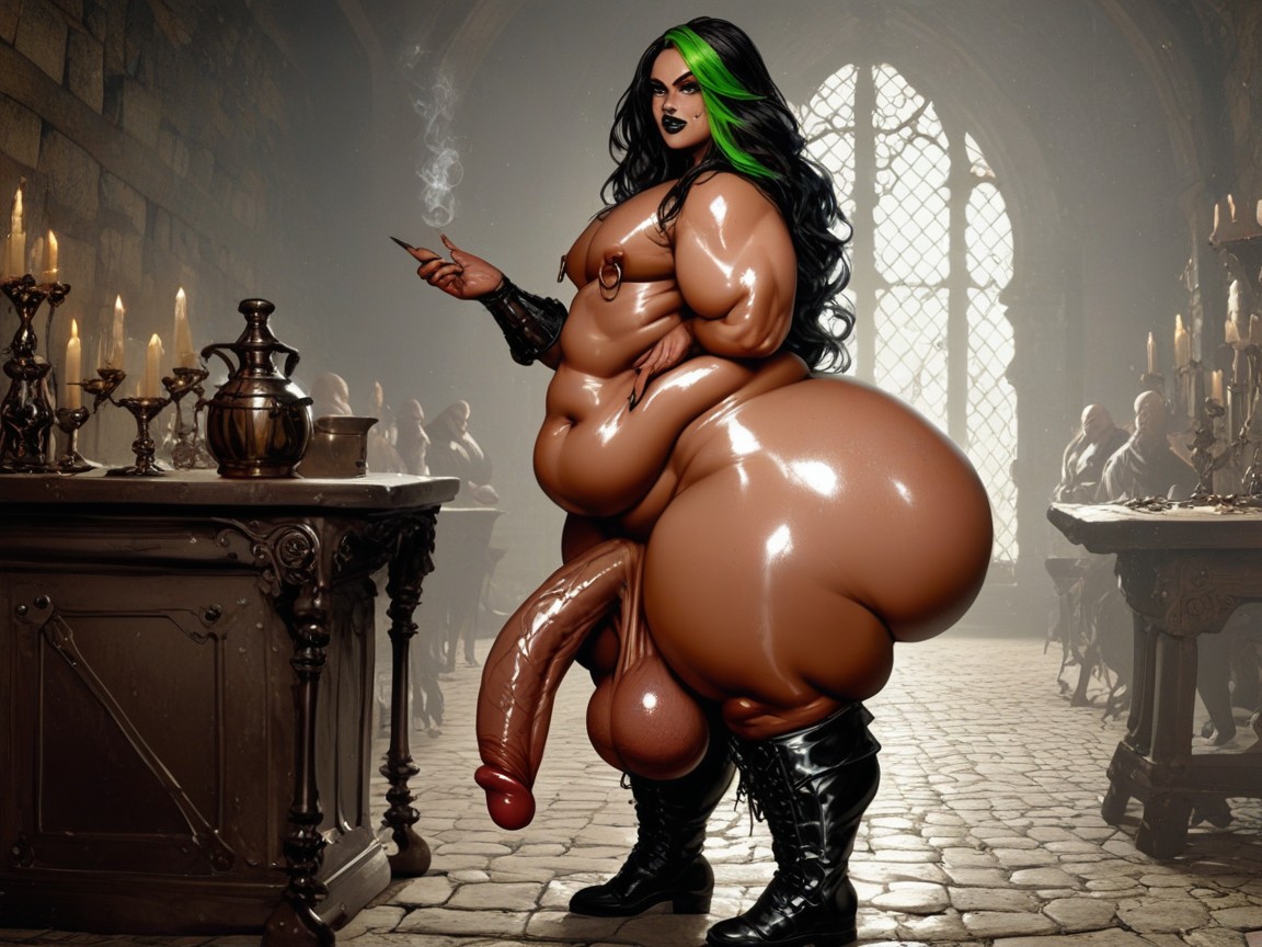 Huge Butt, Oiled Skin, Gigantic Sagging Balls AI Gay Porn