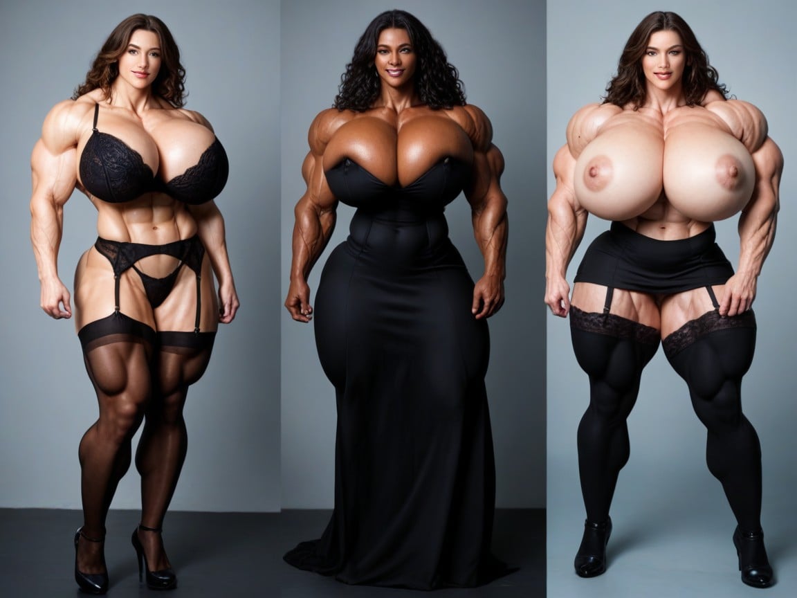 Full Body, Hypermuscle, Extremely Large Ass MILF AI Porn