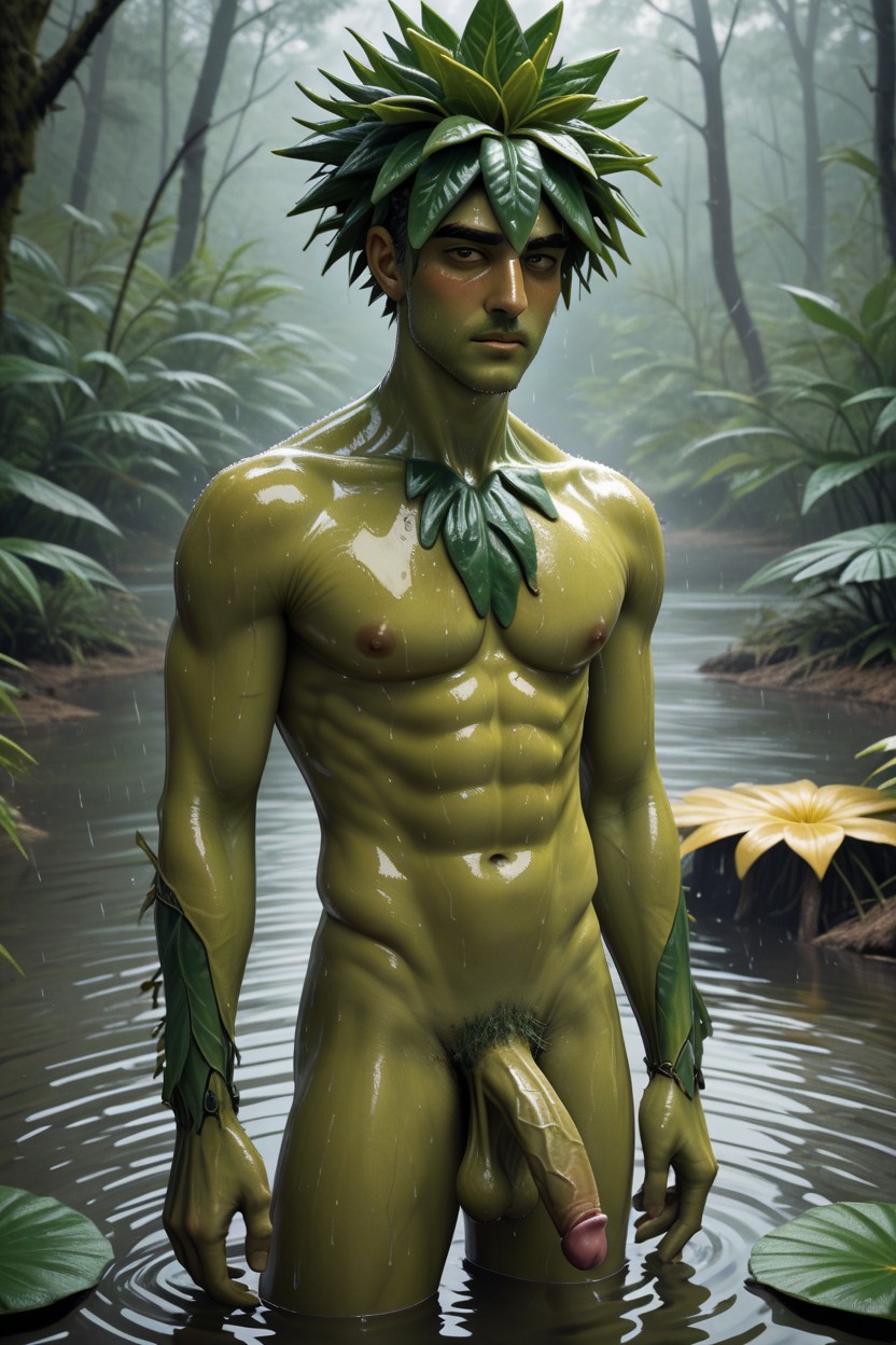 Naked, Plant Man, Person AI Gay Porn