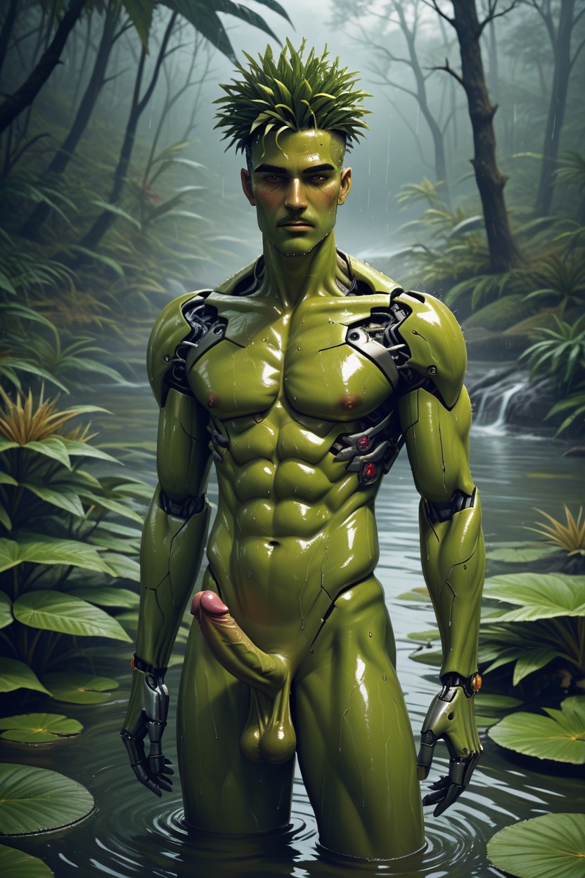 Cyborg, Plant Man, Femboy AI Gay Porn