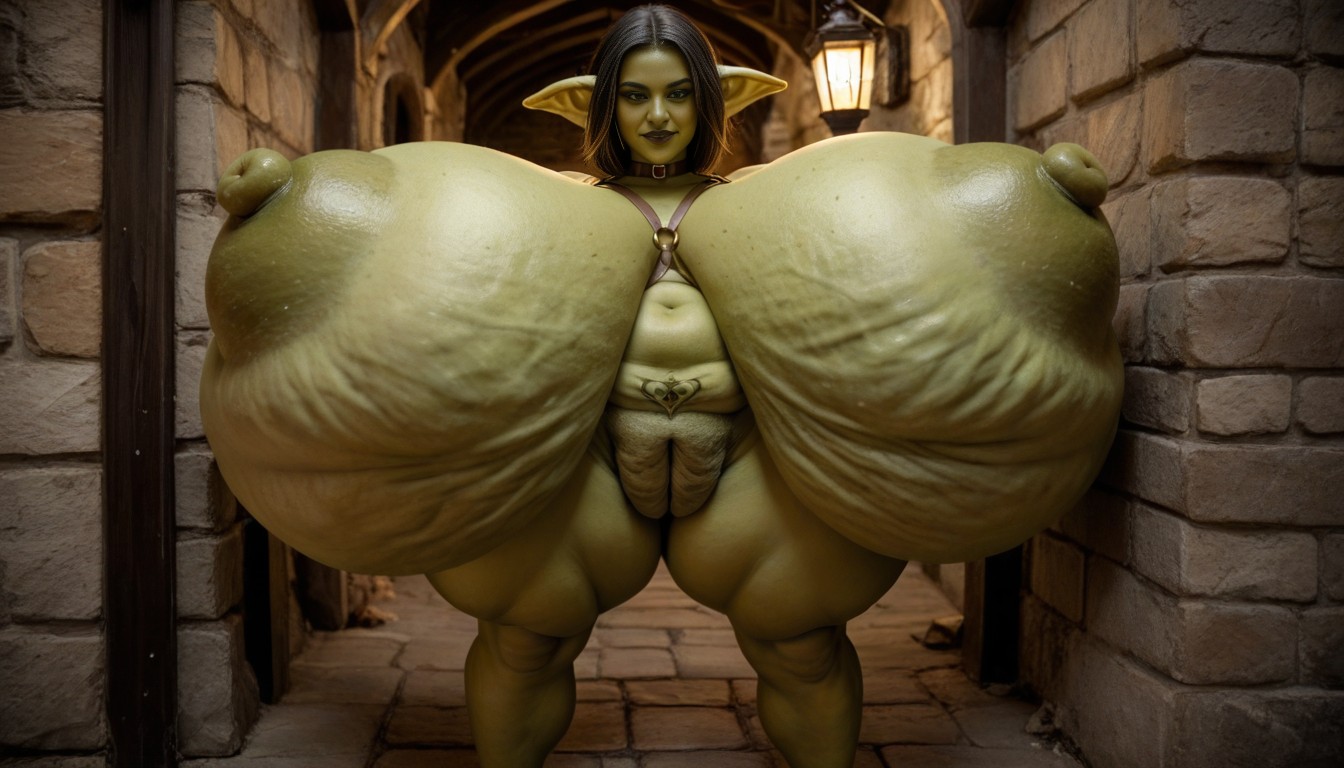 Oversized Goblin Ears, Bubble Butt, Massive Hanging Breasts AI Porn