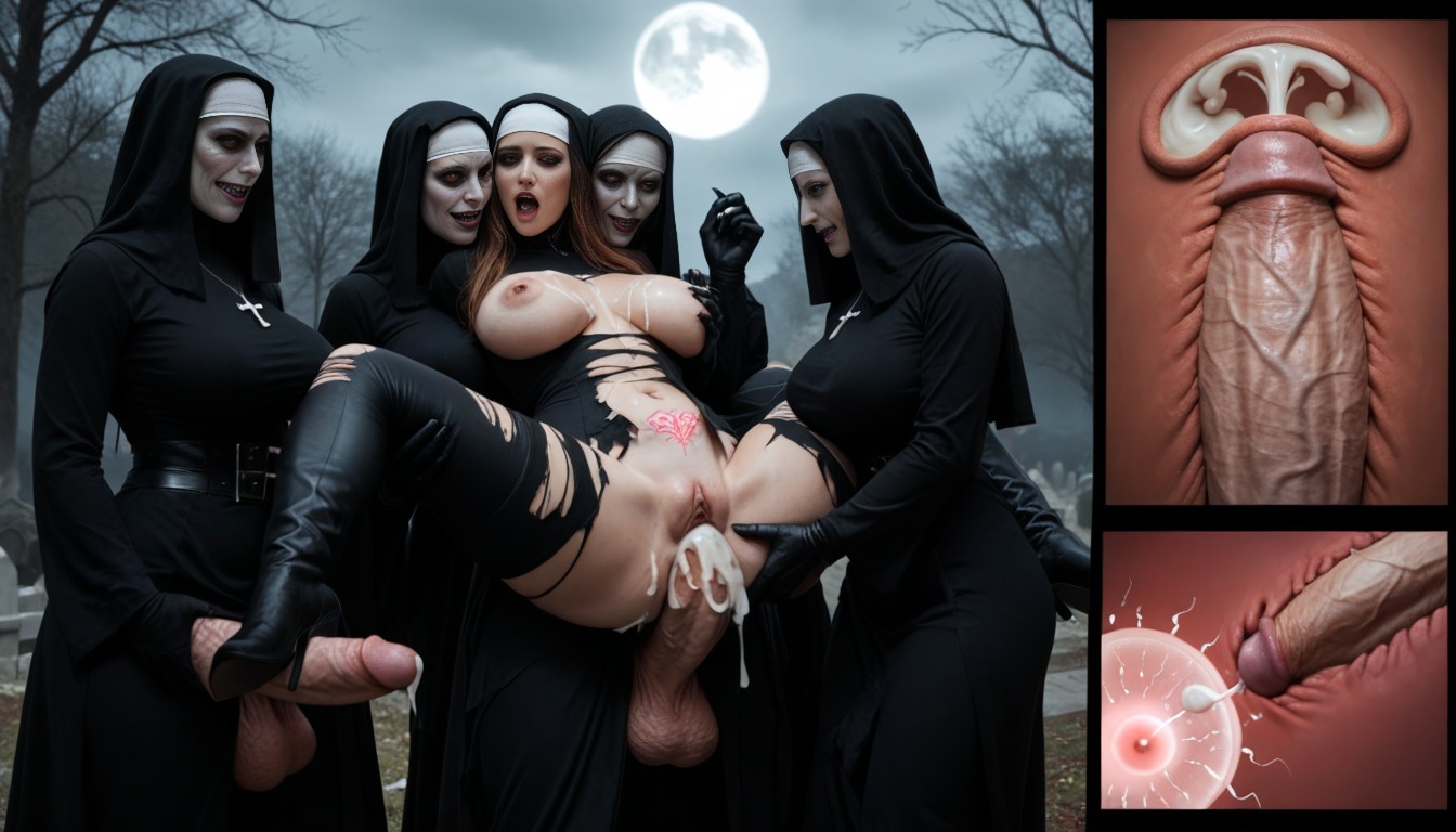 Evil Womb Tattoo, Multiple Views, Futanari On Female AI Porn