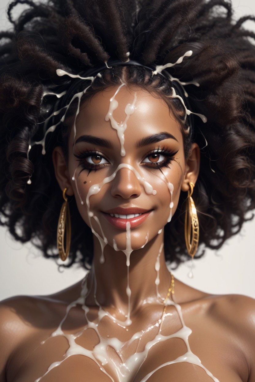 After Sex, 18+, Close Up Ebony AI Porn