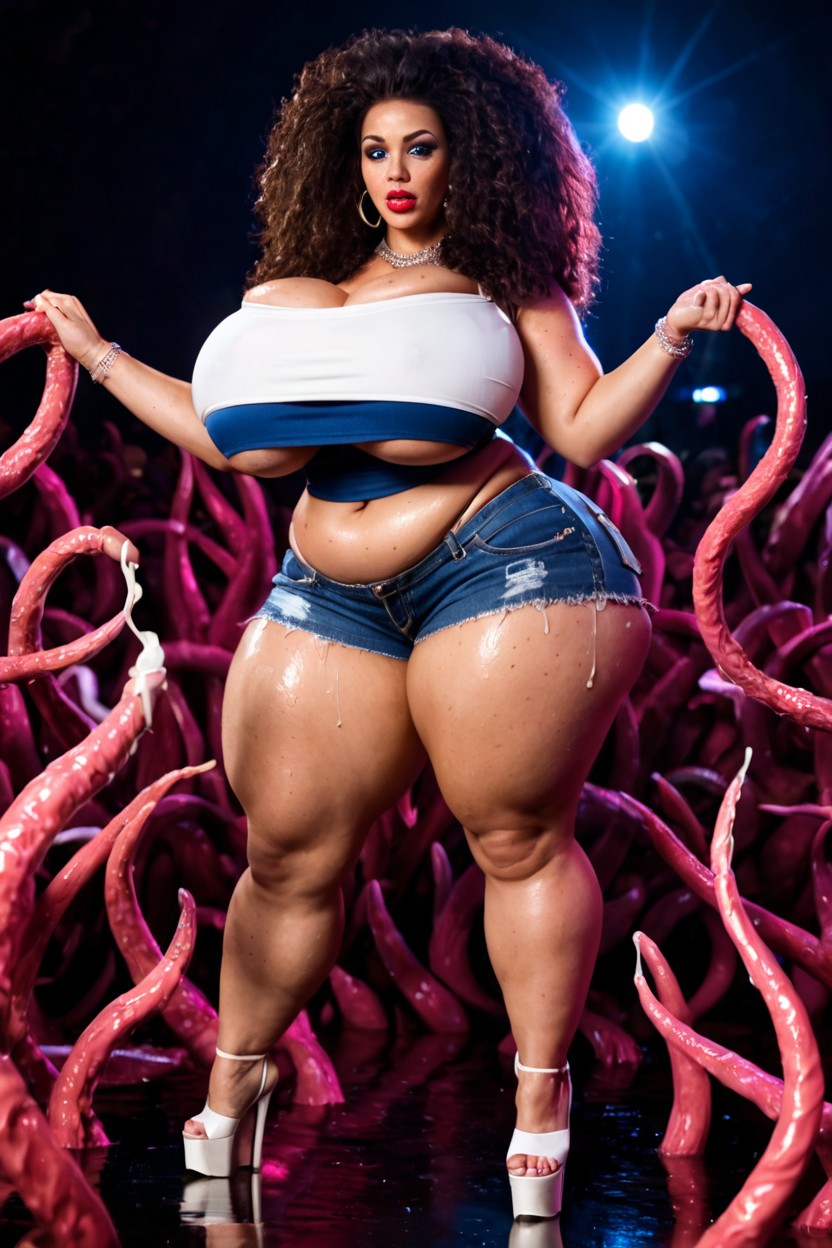 ’s Hair, Super Wide Hips, Legs BBW AI Porn
