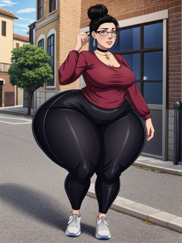 Seductive, Leggings Pants Jeans, Moño Hentai IA