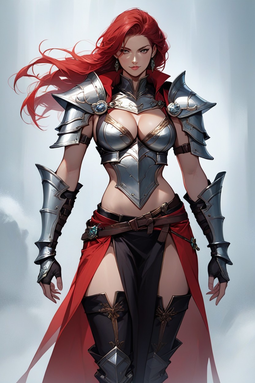 Pechos Medianos, Cleavage, Armor Breast Plate Hentai IA