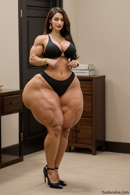 Colossal Hyper Ass, Huge Bimbo, Gigantic Muscles 아시아 AI 포르노