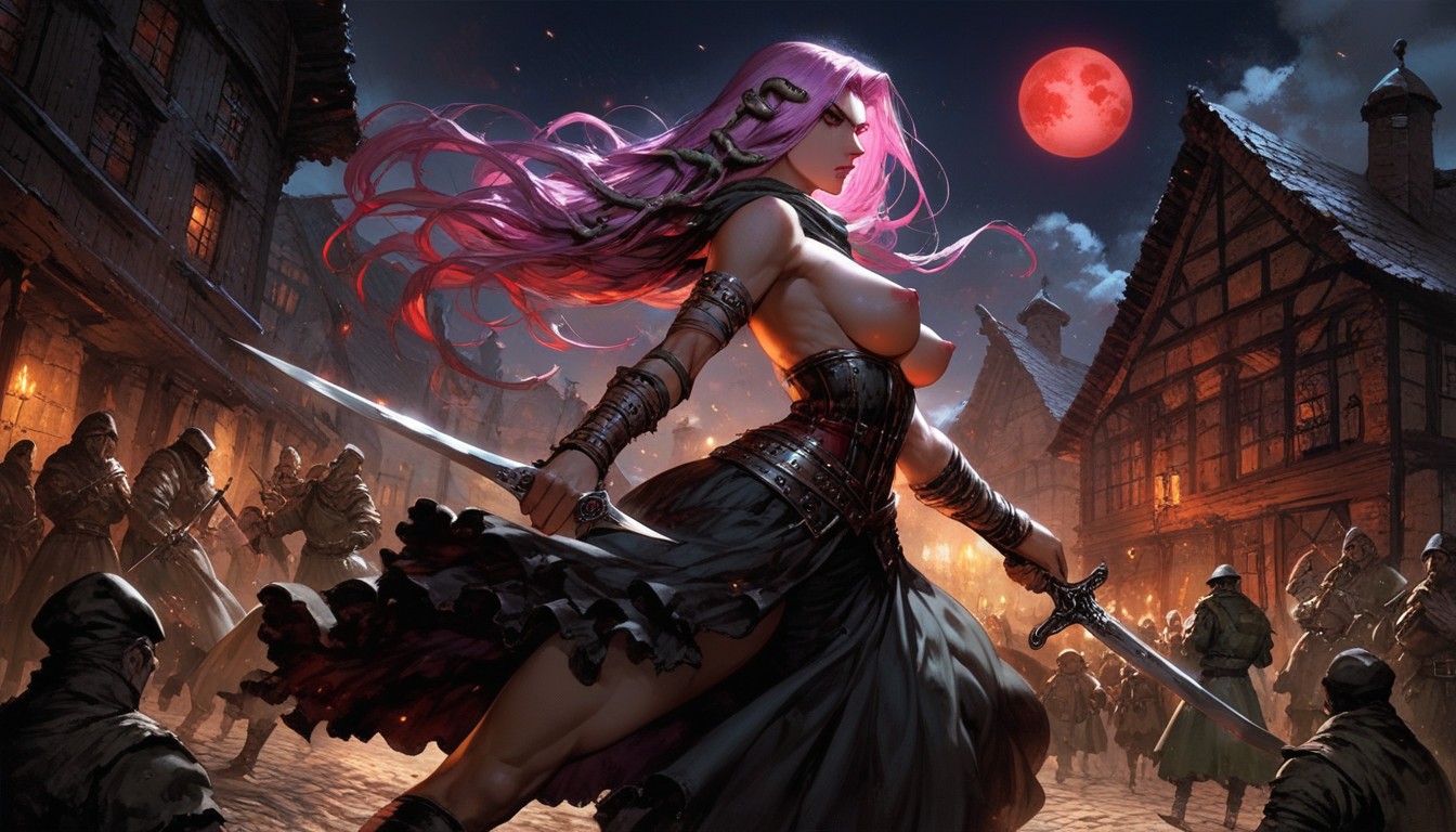 Medieval, Topless, Medusa From Mythology AI Porn