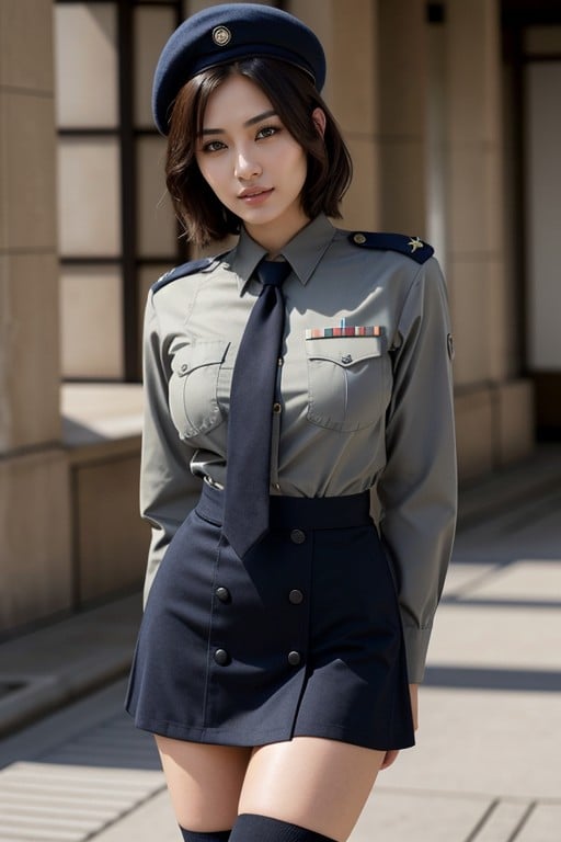 Military, Fit, Bobcut Hentai AI Porn