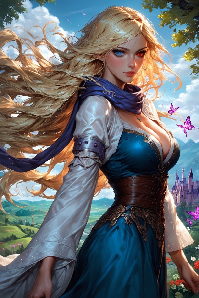Blue Eye, Scarf, Medieval AI Porn