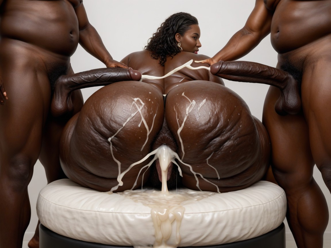 Cellulite Ebony Ass, African Man, Black Woman Ebony AI Porn