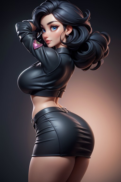 Sexy Smirk, Black Hair Bob, Thick Hentai AI Porn