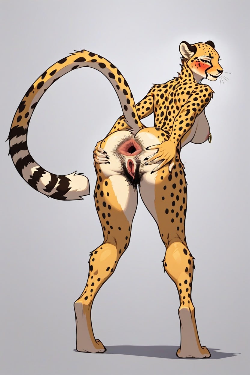 Furry, Digitigrade Legs, Big Rounded Ass Furry AI Porn