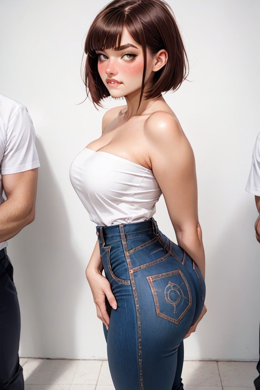 Round Boobs, Shy, Hyper Sucked In Stomach AI Porn