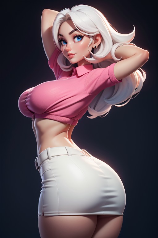 Blue Eyes, Sideways Pose, Thick Hentai AI Porn
