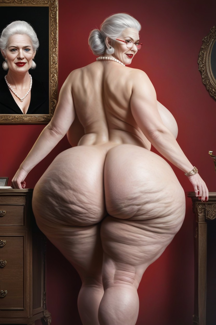 Ass Triple Width Of Shoulders, Walking Away Looking Back At Viewer, Extremely Large Ass AI Porn
