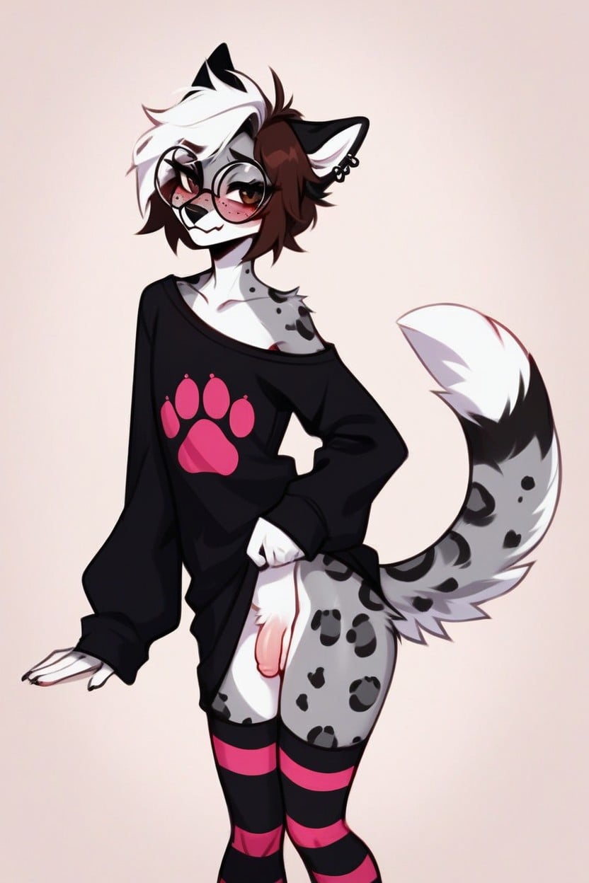 Tail, Small, Pink Eyes Furry AI Porn