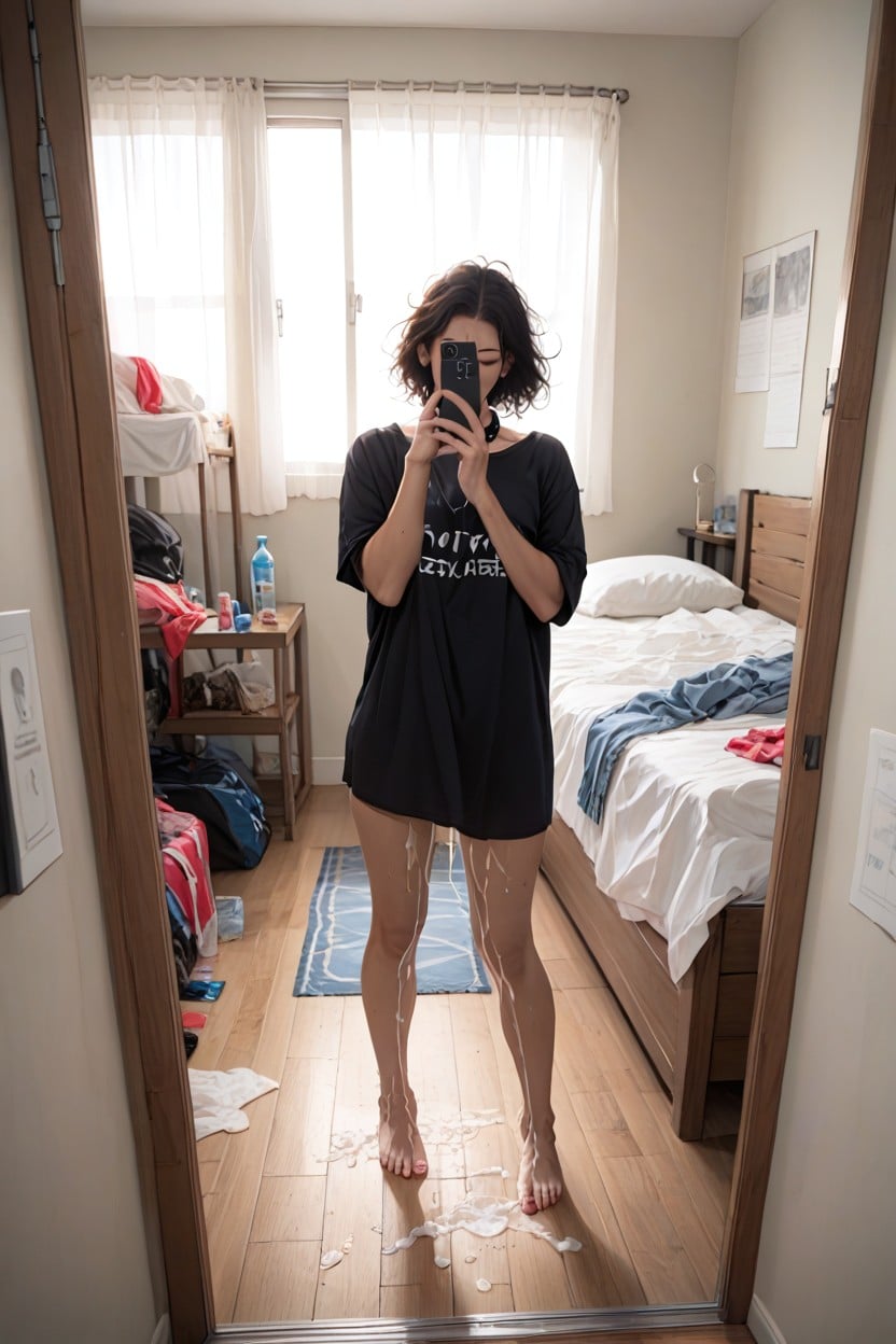 Excessive Bodywriting, Cum On Breasts, Makeup AI Porn