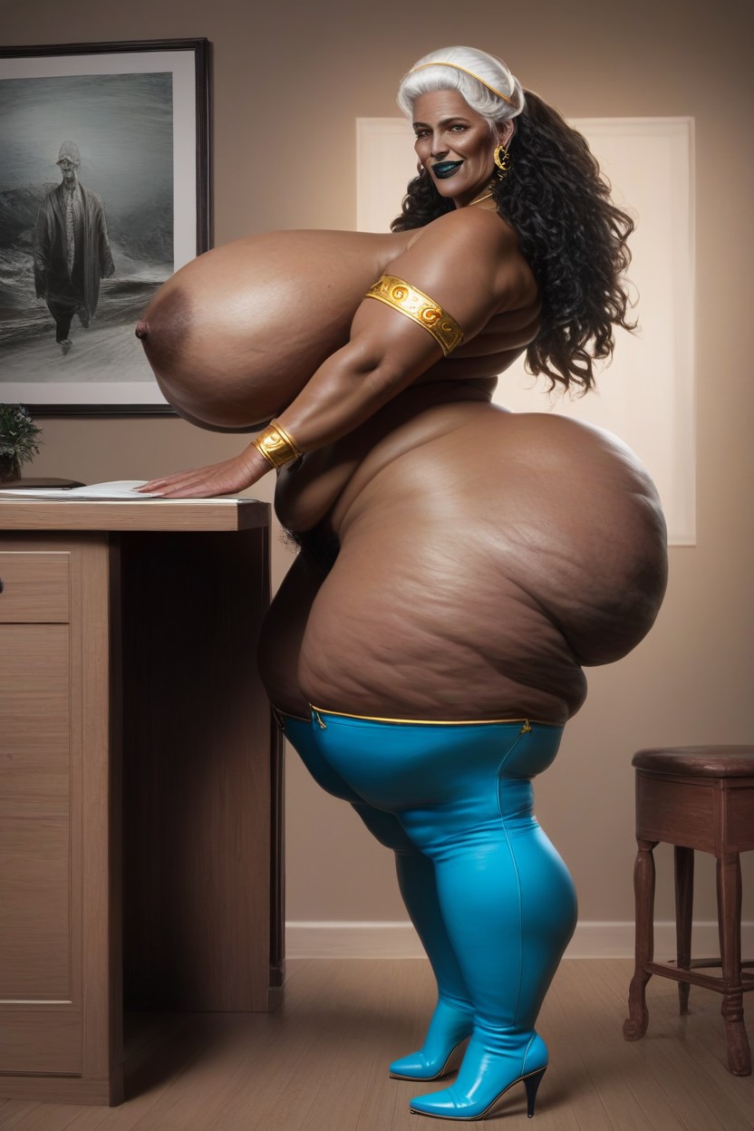 Pubic Hair, Extremely Big Round Ass, Monster Fake Butt AI Porn