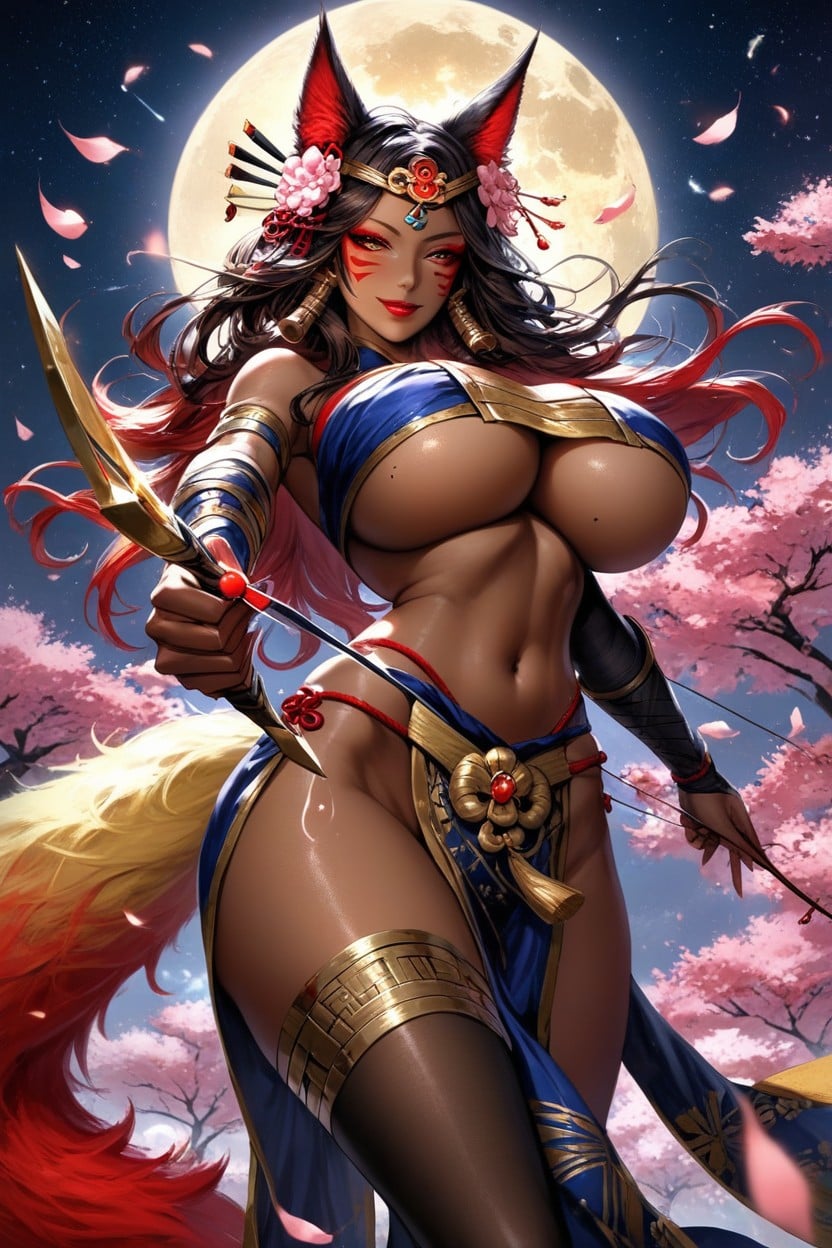 Wind In Hair, Shooting Arrows, Flower Hair Ornament Hentai AI Porn