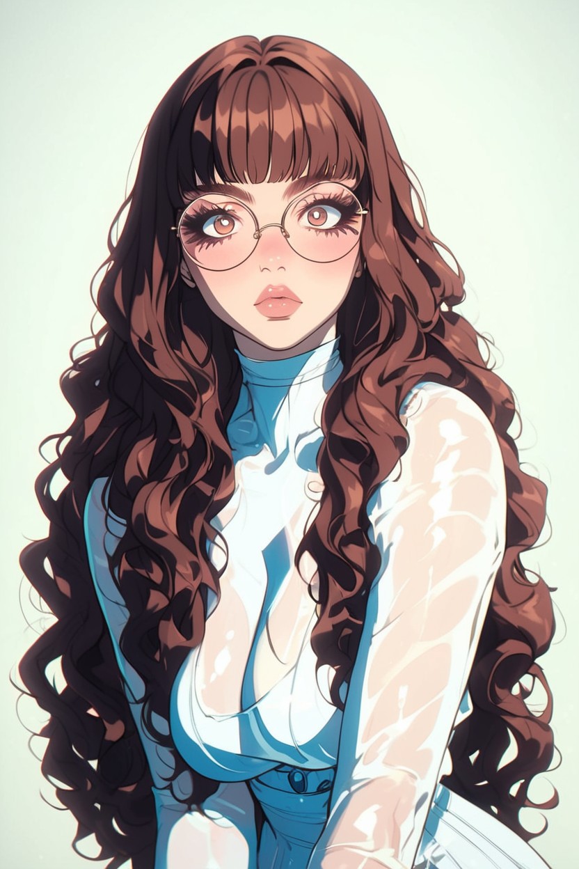 Waist, Huge Massive Fat Ass, Round Glasses AI Porn