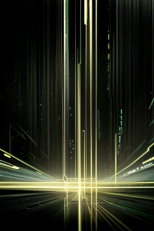 High-tech Texture, Green Digital Rain Effect, Glowing Green Code Lines アジアのAIポルノ