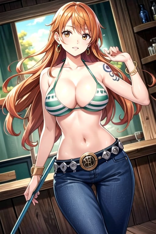 18+, Naked, Nami (one Piece) Hentai IA pornografia