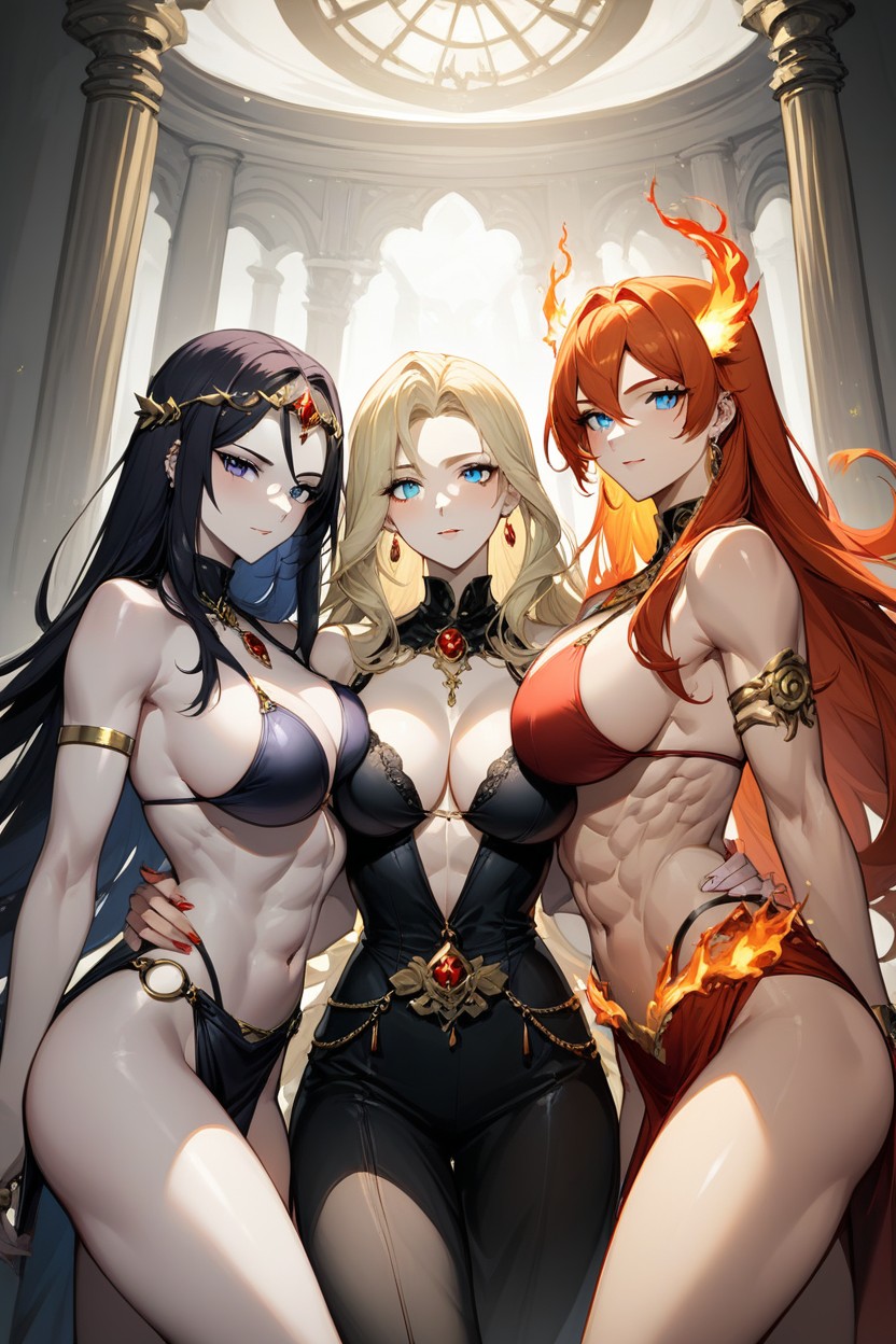 Harem, 18+, Blonde Goddess With Smoldering Grey Eyes And A Voluptuous AI Porn