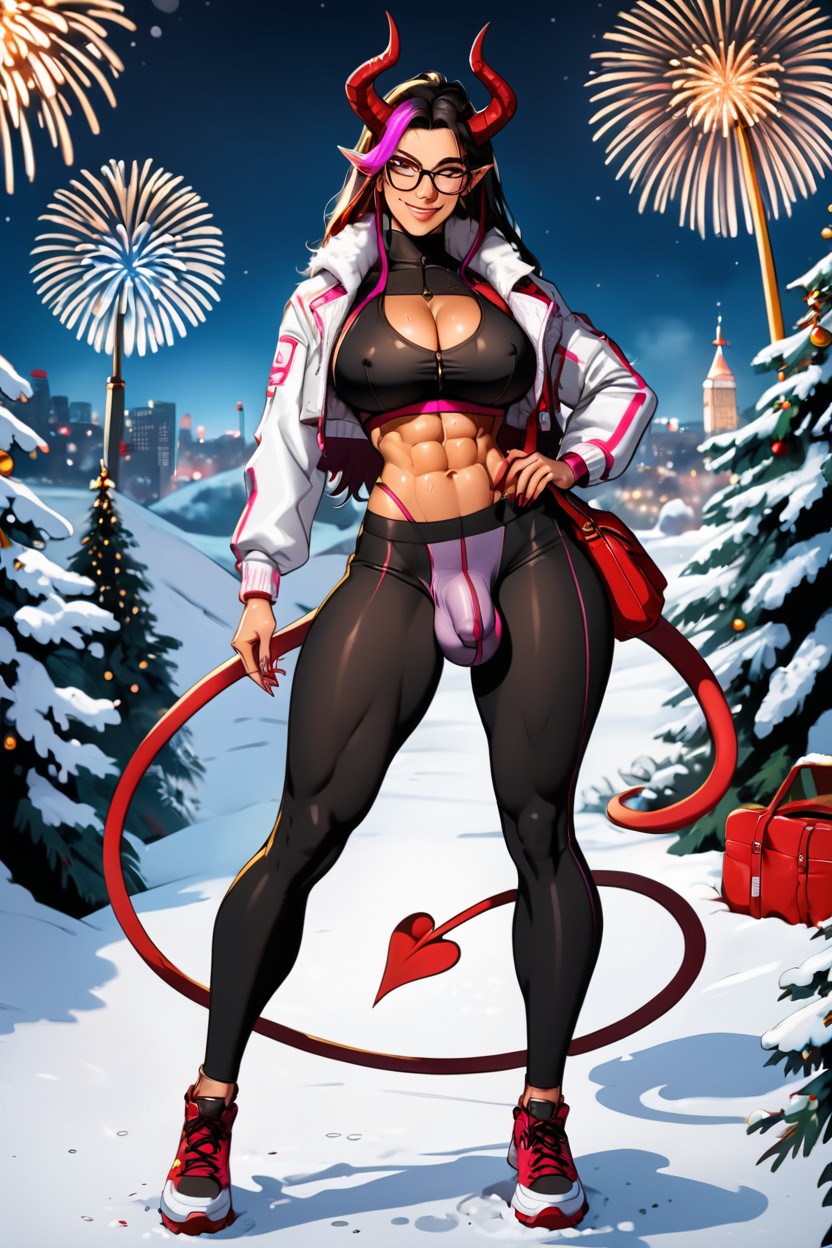 Big Balls Bulge Covered Under Yoga Leggings, Snow, Tall Porno IA transsexuelle