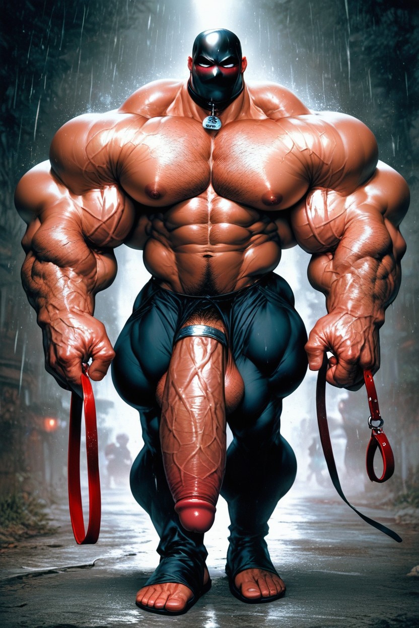 Long Torso, Hyper Muscle, Hyper Exaggerated Gigantic Muscle AI Gay Porn