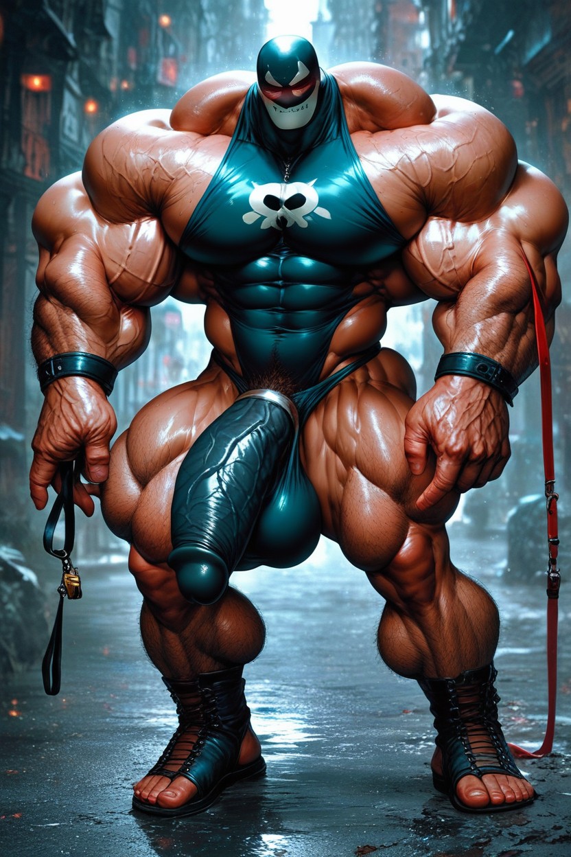Muscular Legs, Huge Jaw, Huge Penis AI Gay Porn
