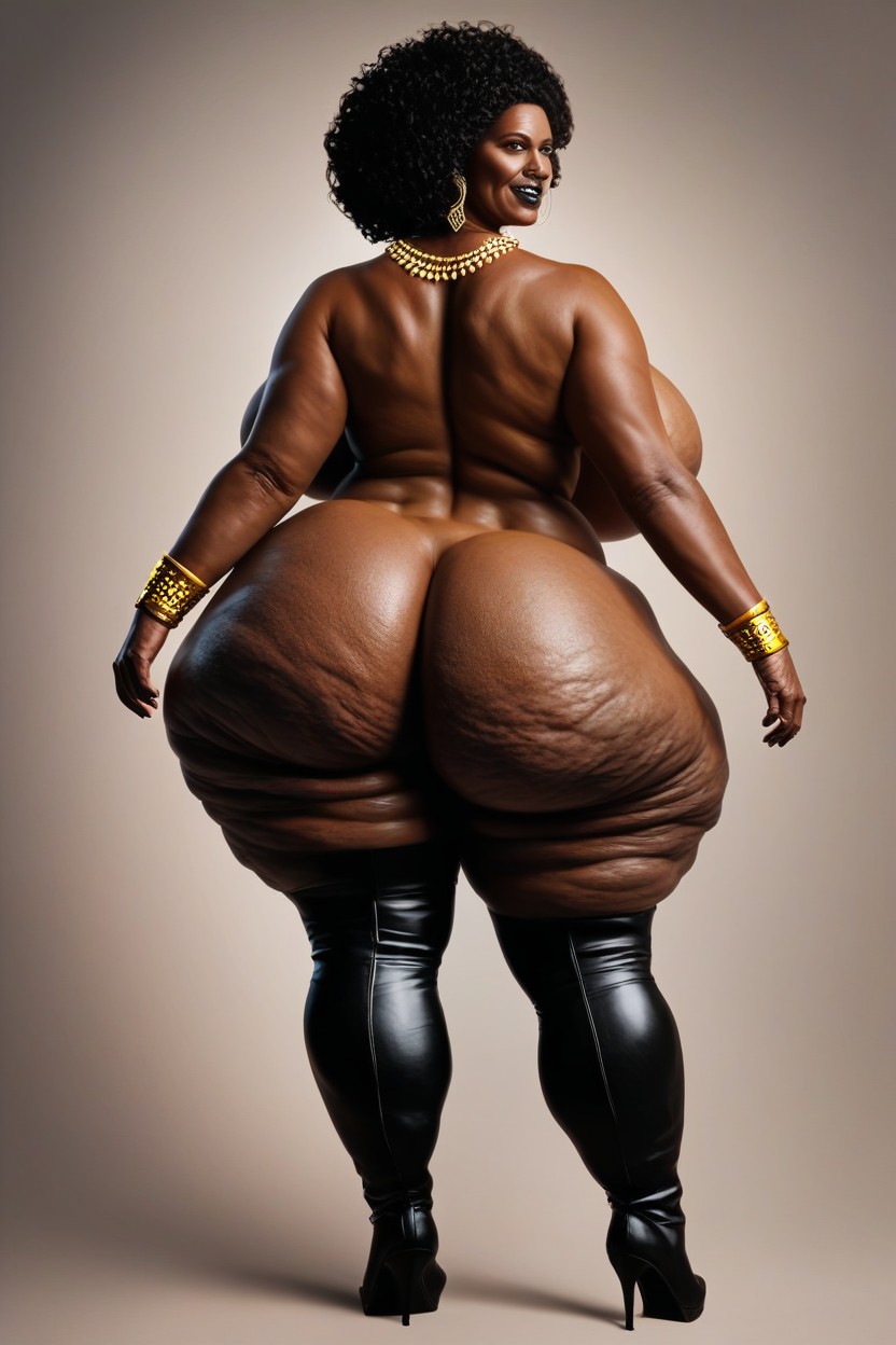 Ass Triple Width Of Shoulders, Hyper Wide Hips, Booty Cheeks Extremely Huge AI Porn