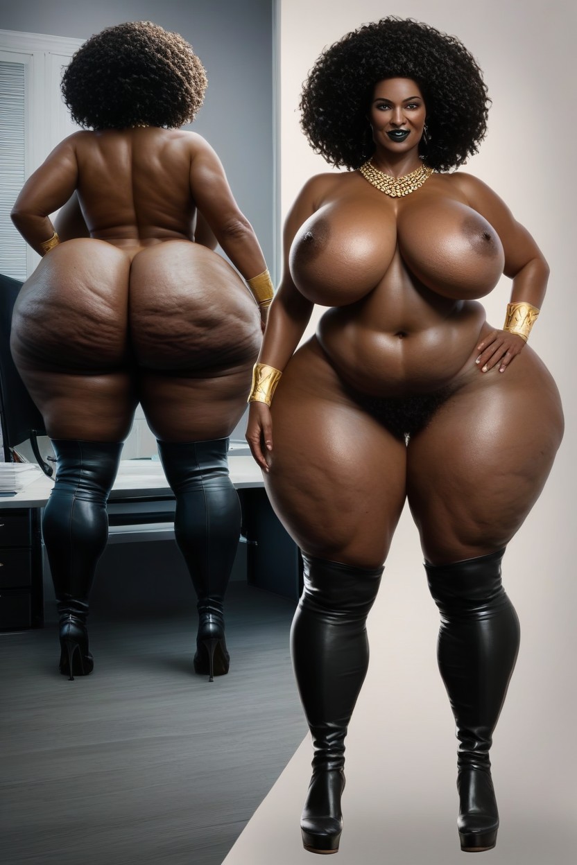 Pubic Hair, Extremely Big Round Ass, Shaped Figure AI Porn