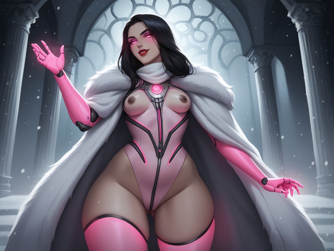 Mansion Location, Fur Coat, Pretty Face Latina AI Porn