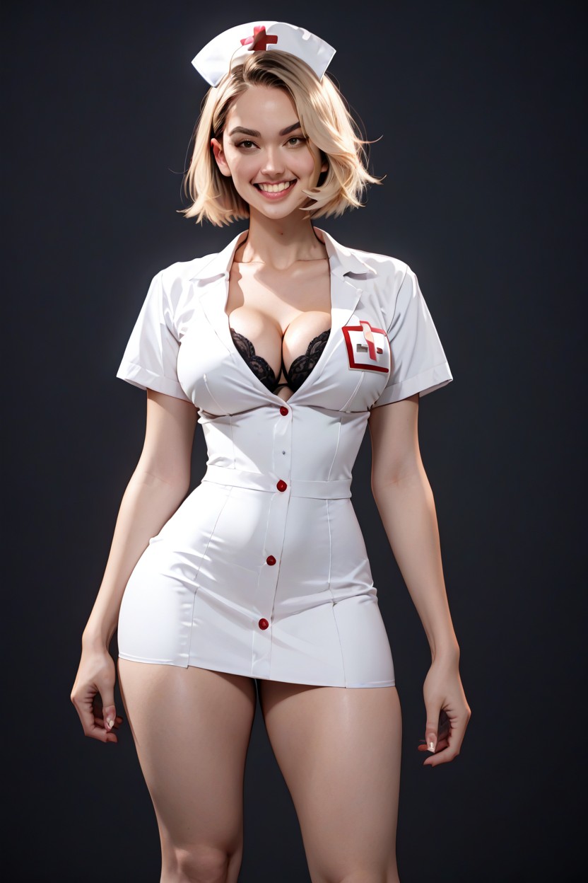 Side Bangs, Thinlegs, Brown Eyes AI Porn