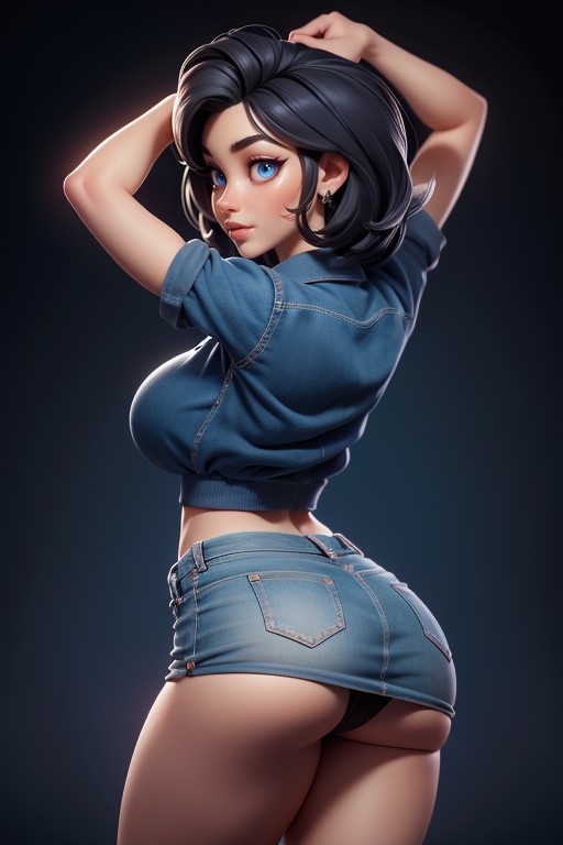 Side View, Sexy Smirk, Large Breasts Hentai AI Porn
