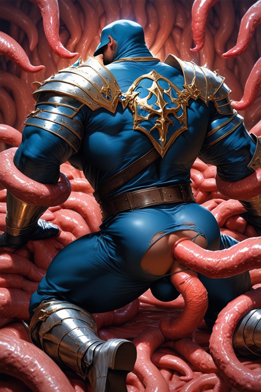 Man, Big Tentacles, Tentacles Surrounding Man AI Gay Porn