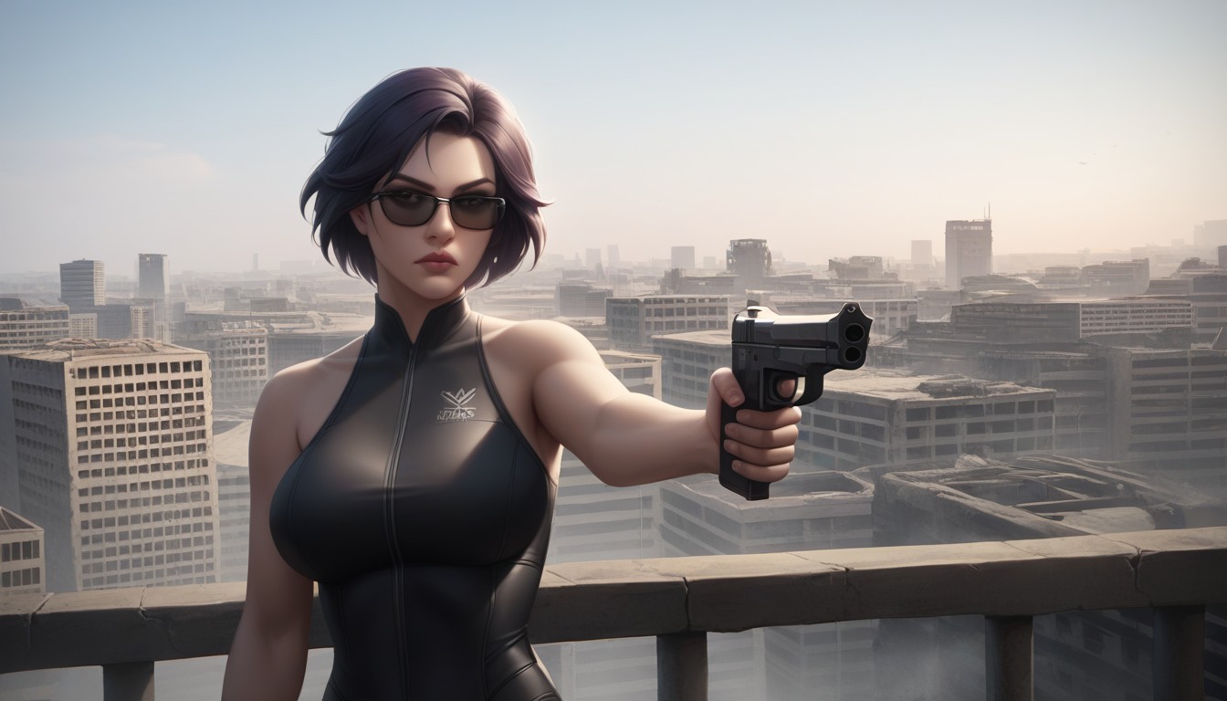 Dark Skies, Black Sunglasses, Rooftop Hentai AI Porn