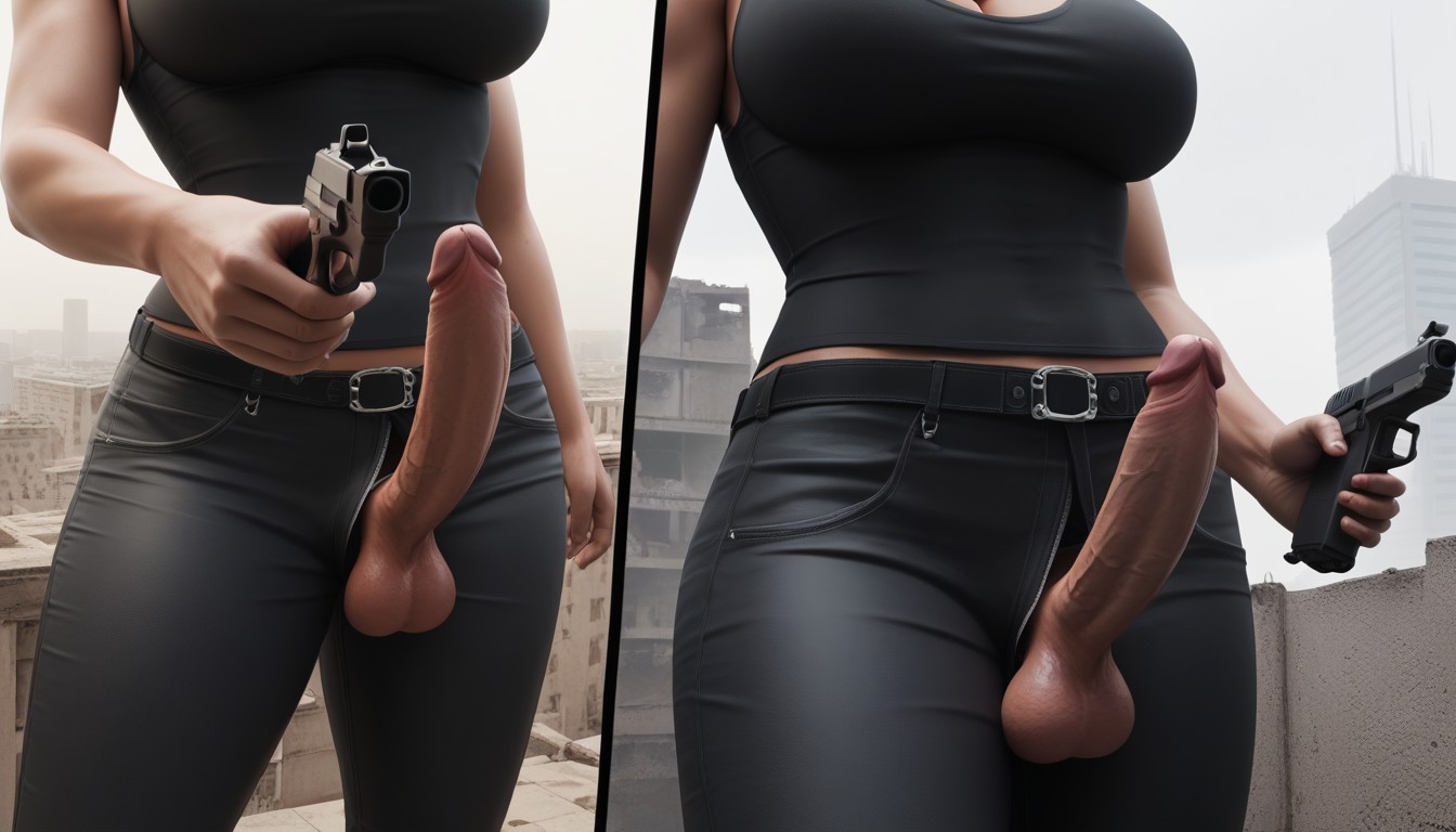 Smog, The Arm Holding A Gun Is Outstretched, Polluted Air Hentai AI Porn