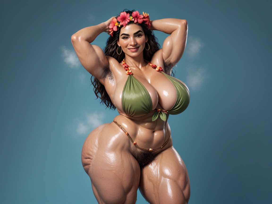 Thick Thighs, Standing, Dripping Oil MILF AI Porn
