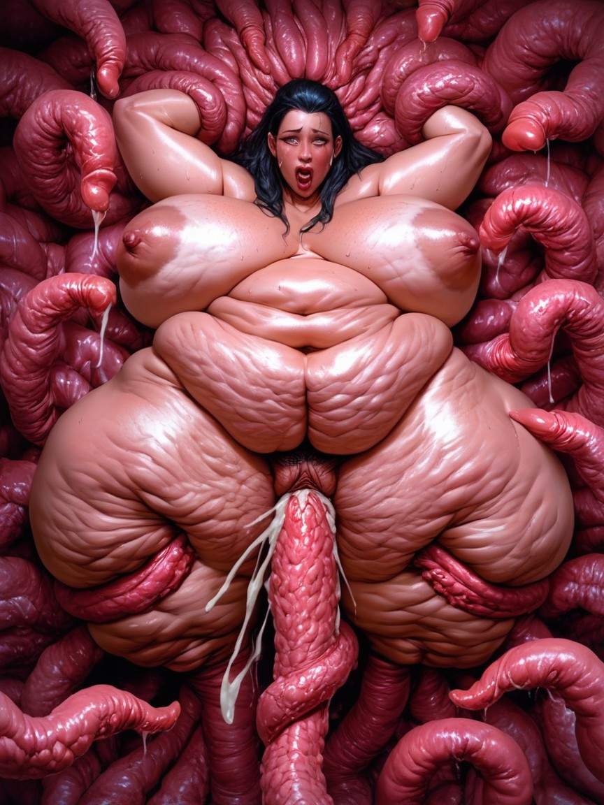 Mega Hyper Fat, Massive Breast, Mega Cellulite AI Porn