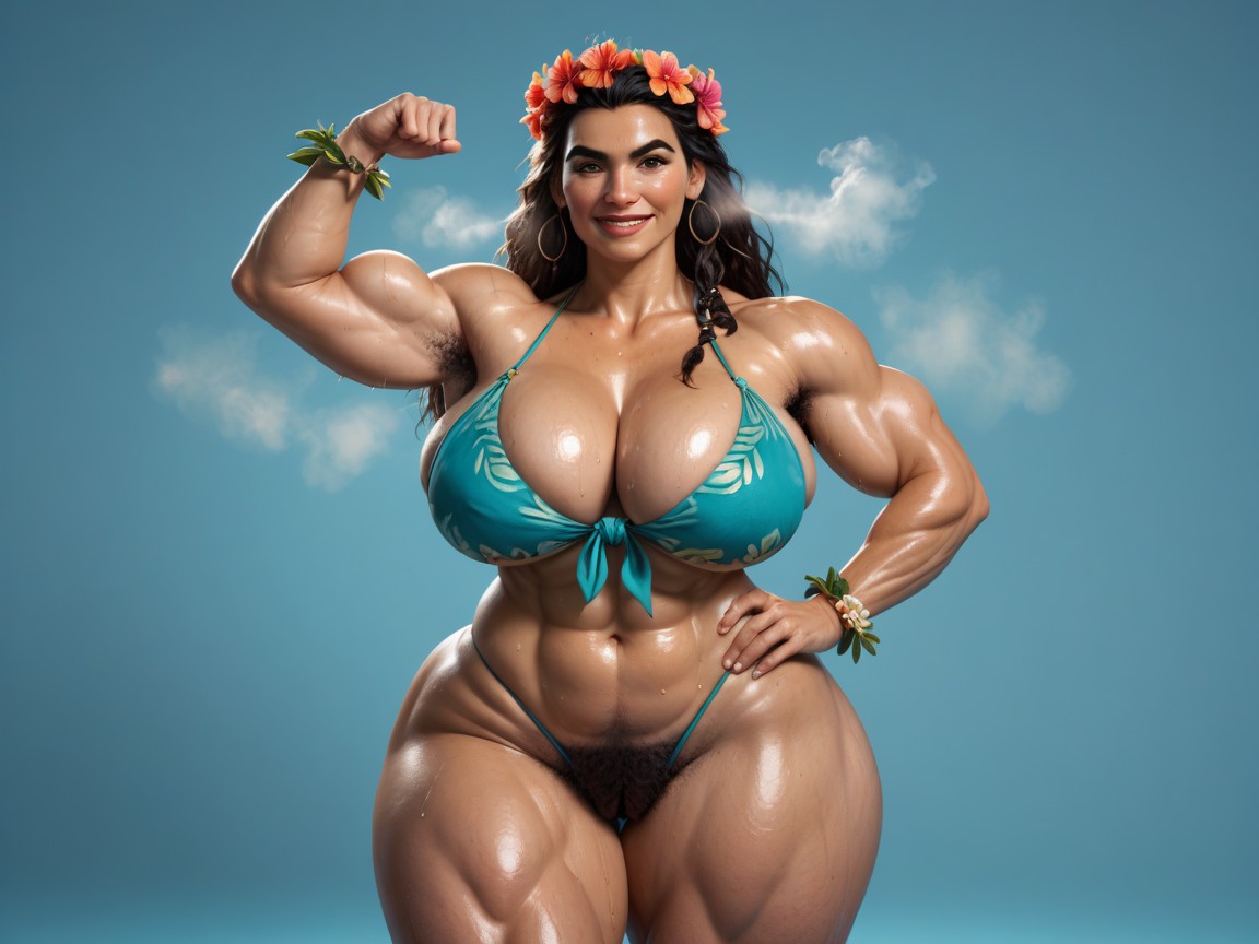 Dripping Oil, Sweat Steam, Vello En Las Axilas Porno MILF IA