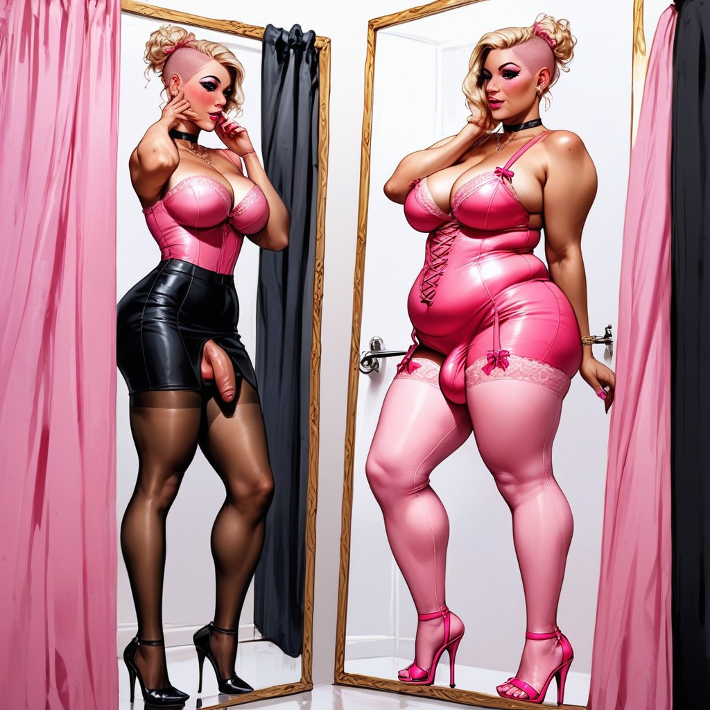 Medium Dark Makeup, Transgender Bbw, Topless Shemale AI Porn