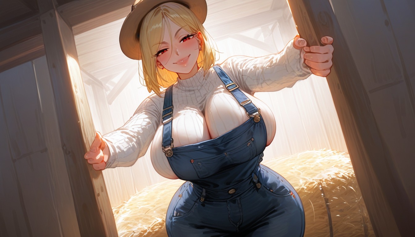 Thick Lips, Detailed Face, Gigantic Sagging Natural Breasts Hentai AI Porn