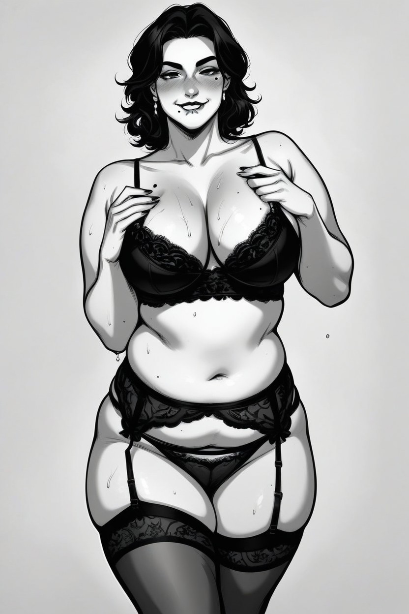 Large Breast, Happy, Biting Lower Lip AI Porn
