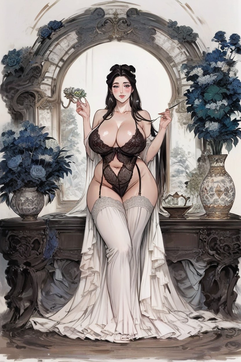 Gorgeous Face, 30+, Round Hips AI Porn