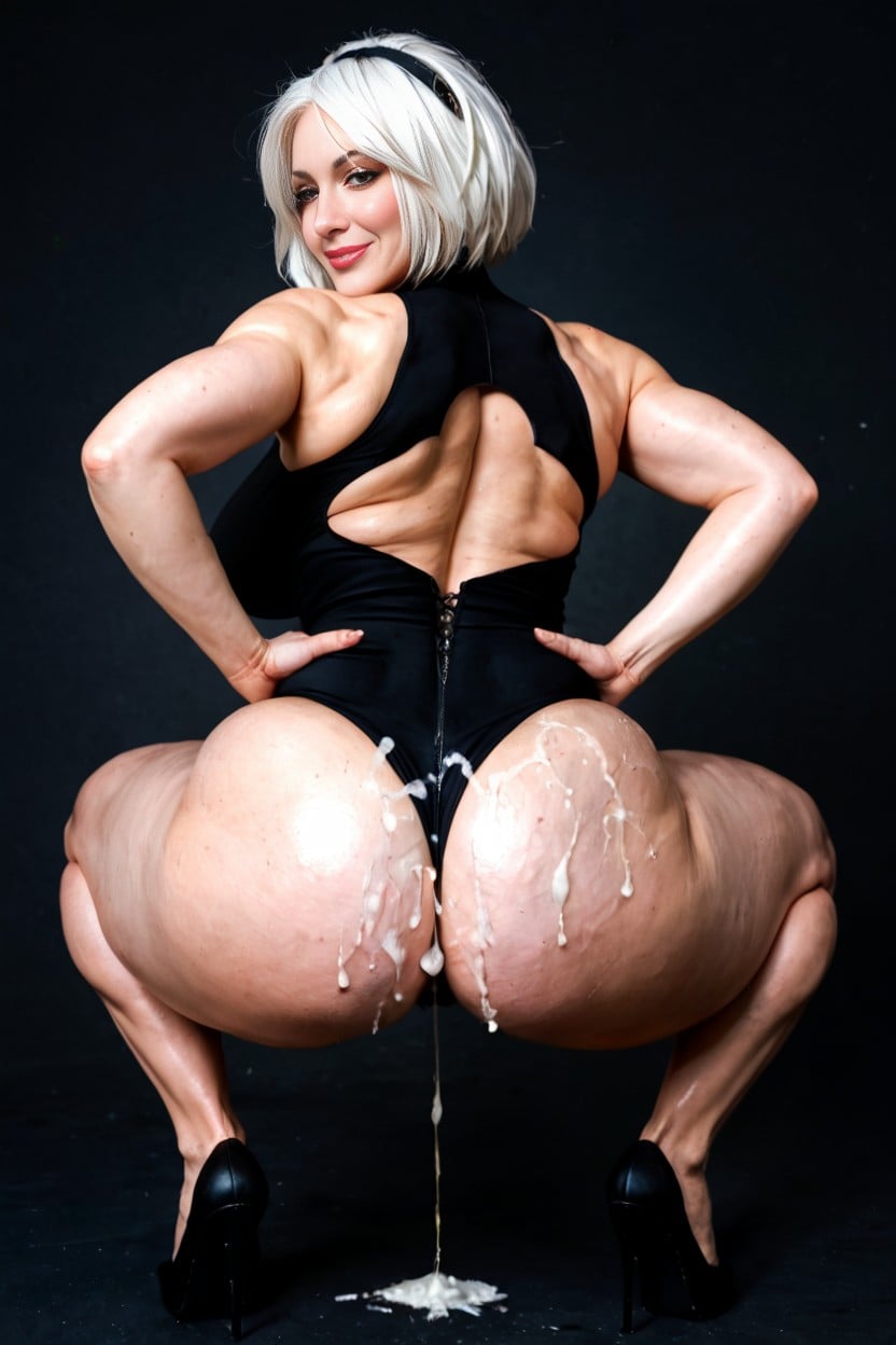 Rear View, Glossy Lips, Pink Lips AI Porn