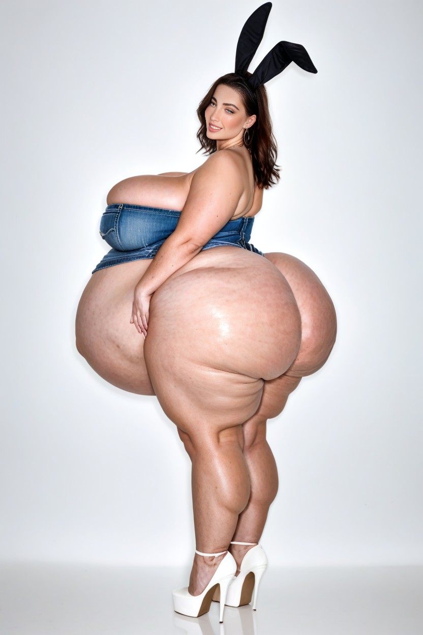 Extra Thicc Thighs, Flabby Waist, Overly Round Fake Ass AI Porn
