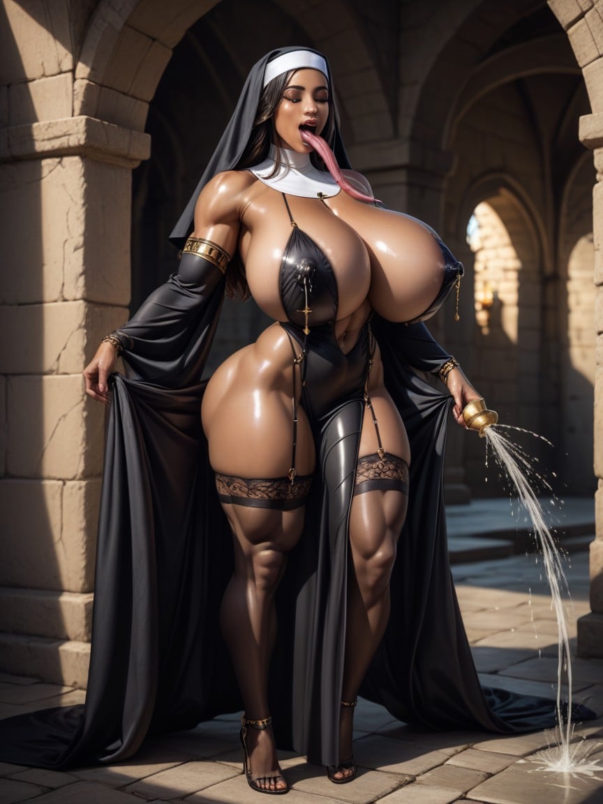 Thick Thighs, Hyper Gigantic Penis, Belly Dancer Ebony AI Porn
