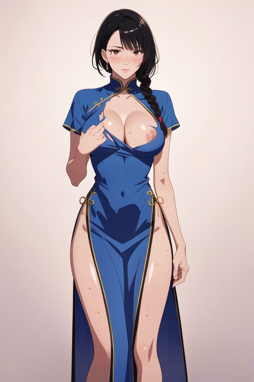 Shiny Hair, Cute, Curvy Figure AI Porn